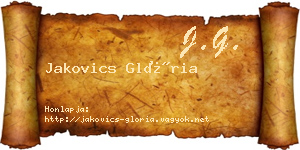 Jakovics Glória névjegykártya